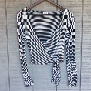 Long Sleeve Wrap Crop Top